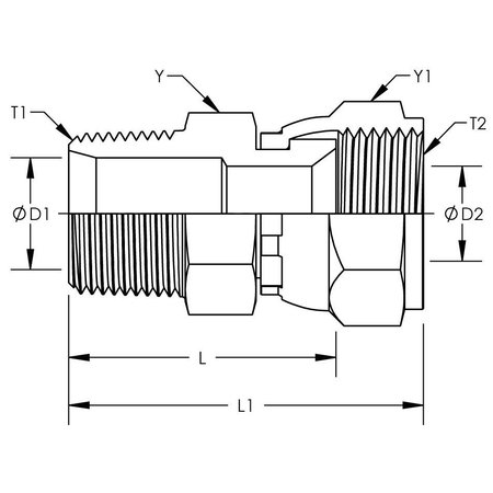 World Wide Fittings Male Pipe to Female JIC Swivel Straight 9100X12X12